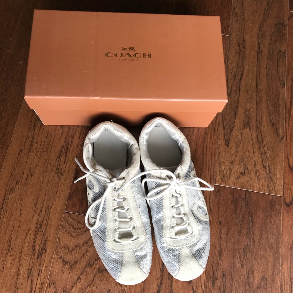 Coach Hope Sequin Sneakers in Silver